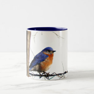 Tasse 2 Couleurs Photo orientale d'oiseau bleu