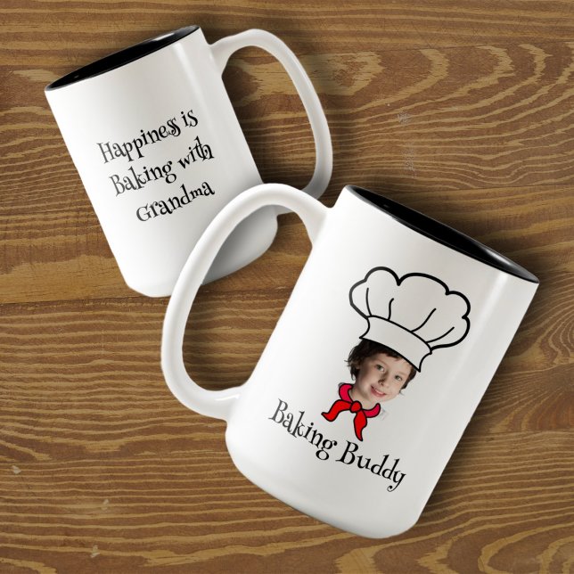 Tasse 2 Couleurs Photo personnalisable Little Baker ou Little Chef (Créateur téléchargé)