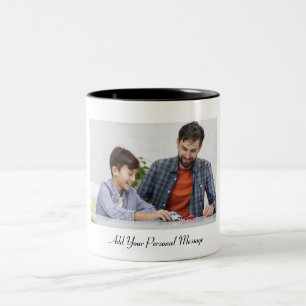 Tasse 2 Couleurs Photo Personnalisée Avec Texte Personnalisé