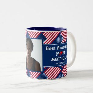 Tasse 2 Couleurs Photo personnalisée BEST AMERICAN MOM