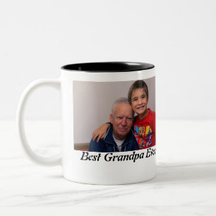 Tasse 2 Couleurs Photo personnalisée du meilleur grand père