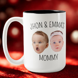 Tasse 2 Couleurs Photo personnelle du visage Mug, cadeau de la fête
