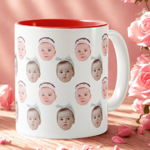 Tasse 2 Couleurs Photo Personnelle, Visage Personnalisé, Visage Per
