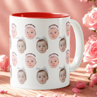 Tasse 2 Couleurs Photo Personnelle, Visage Personnalisé, Visage Per