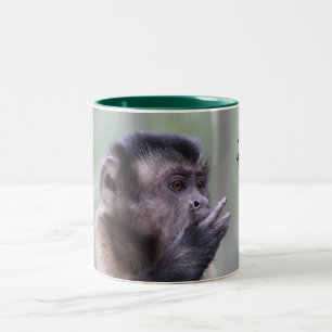 Tasse 2 Couleurs Photo tuftée de singe de capucin