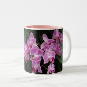 Tasse 2 Couleurs Photographie florale d'orchidée rose