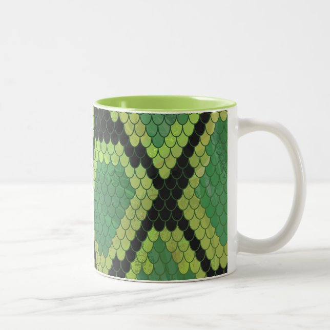 Tasse 2 Couleurs Photographie noir et vert de serpent (Droit)