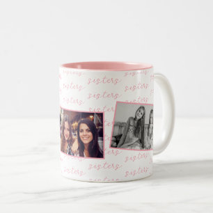 Tasse 2 Couleurs Photos personnalisées des soeurs roses