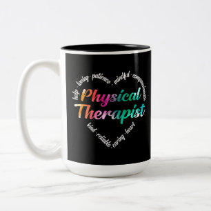 Tasse 2 Couleurs Physothérapie Heart Word Nuage Aquarelle