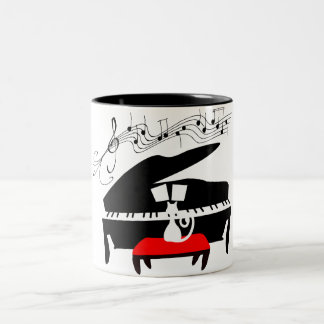 Tasse 2 Couleurs Piano cat
