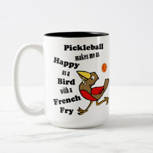 Tasse 2 Couleurs Pickleball - Aussi Heureux Qu'Un Oiseau Avec Une F