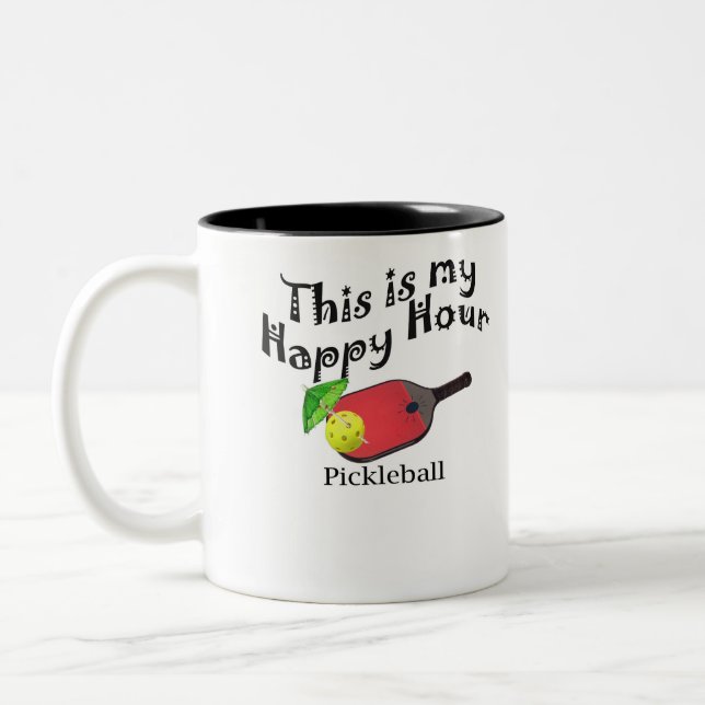 Tasse 2 Couleurs Pickleball : C'est mon heure heureuse (Gauche)