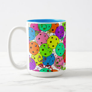 Tasse 2 Couleurs Pickleball Party Confetti et Pickleball Ballons