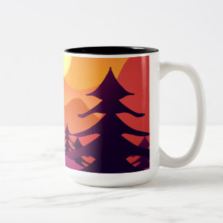 Tasse 2 Couleurs Pics paisibles à Sunse