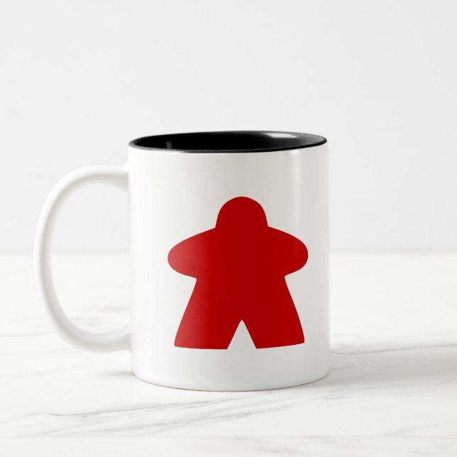 Tasse 2 Couleurs Pièce de jeu Red Meeple Board (Gauche)