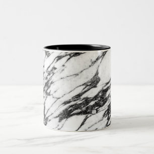 Tasse 2 Couleurs Pierre de marbre noire et blanche moderne simple