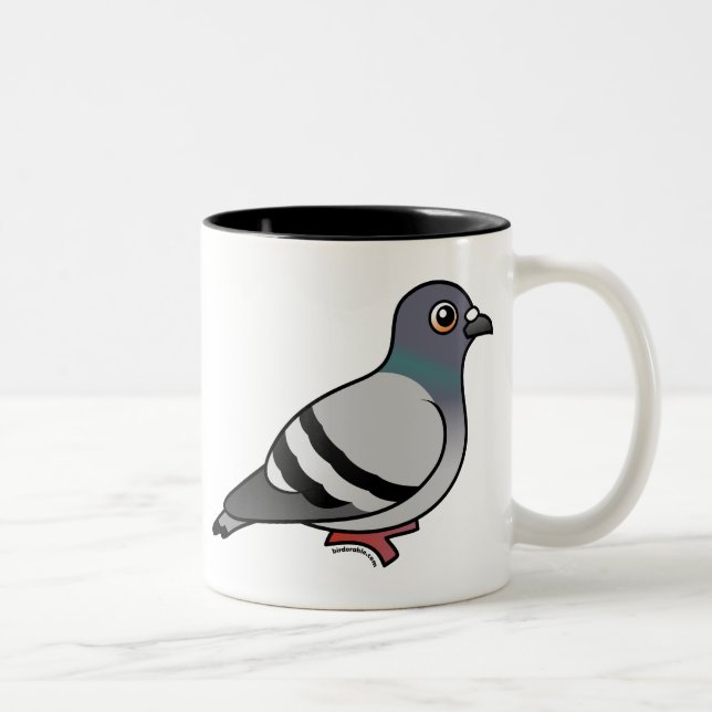 Tasse 2 Couleurs Pigeon de roche mignon (Droit)