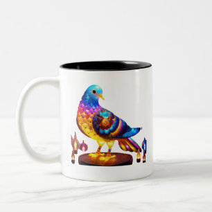 Tasse 2 Couleurs Pigeon urbain rayonnant