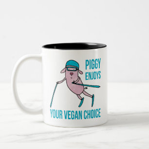 Tasse 2 Couleurs Piggy Enjoys Your Vegan Choice -
