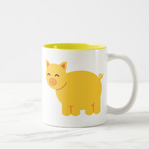 Tasse 2 Couleurs Piggy Jaune