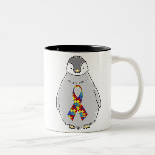 Tasse 2 Couleurs Pingouin 1 d'autisme dans 150