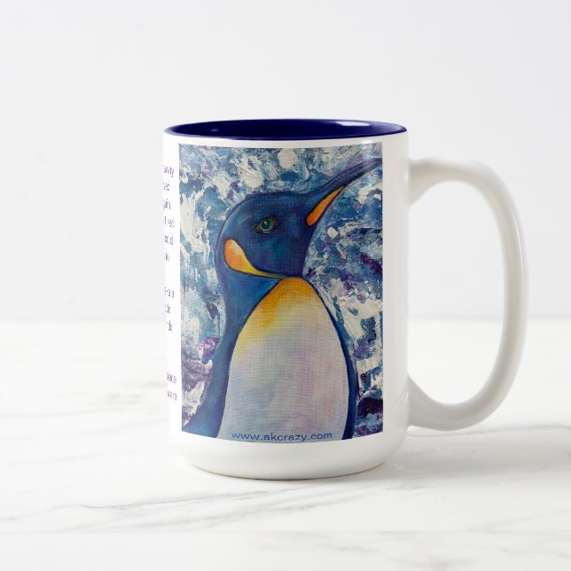 Tasse 2 Couleurs Pingouin de l'Alaska 15oz  (Droit)
