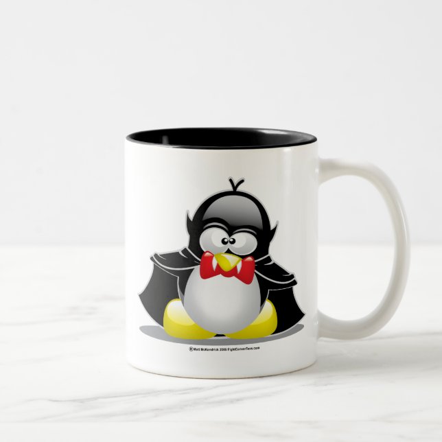 Tasse 2 Couleurs Pingouin de vampire (Droit)