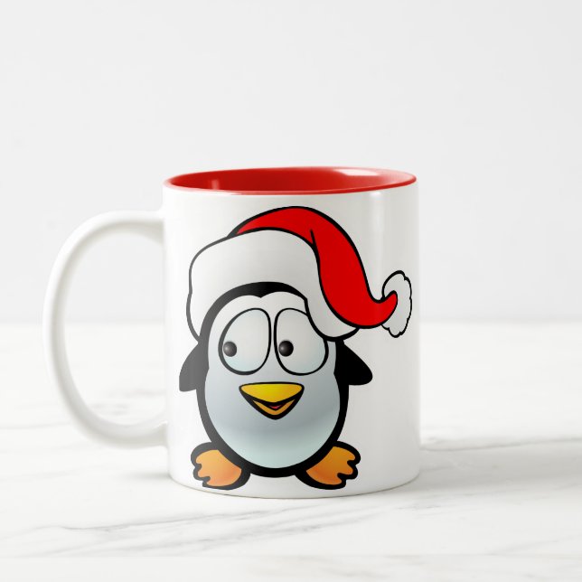 Tasse 2 Couleurs Pingouin le père noël (Gauche)