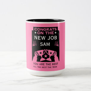Tasse 2 Couleurs Pink Félicite Pour Le Nouveau Travail