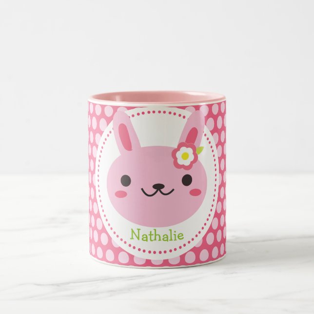 Tasse 2 Couleurs Pink Kawaii Bunny (Centre)