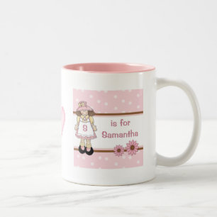 Tasse 2 Couleurs Pink Polka Dot, la confiture d'enfant personnalis