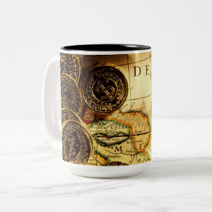 Tasse 2 Couleurs Pirates Gold Treasure Map
