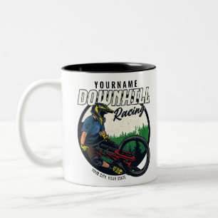 Tasse 2 Couleurs Piste VTT de descente personnalisée  