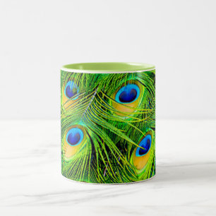 Tasse 2 Couleurs PixDezines plumes de paon