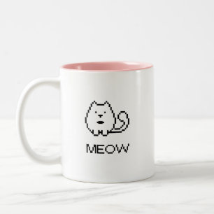 Tasse 2 Couleurs Pixel Cat Meow