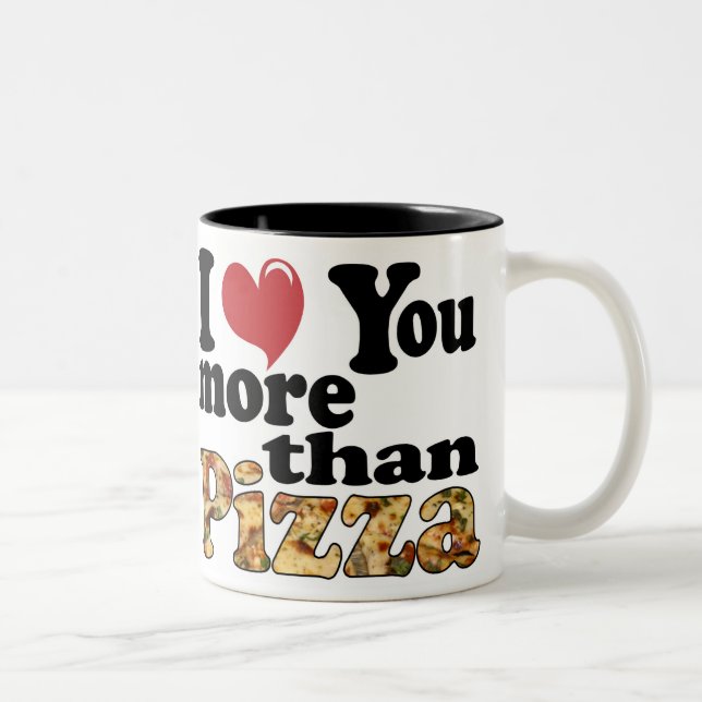 Tasse 2 Couleurs Pizza Love (Droit)