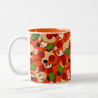 Tasse 2 Couleurs Pizza Toppings amusant