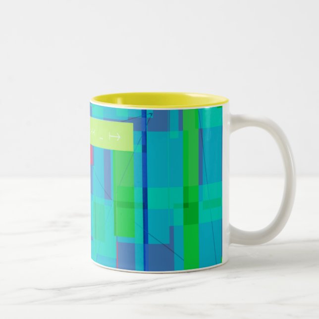 Tasse 2 Couleurs Plaid carré (Droit)