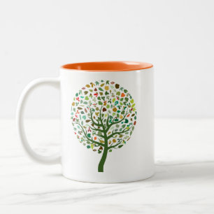 Tasse 2 Couleurs Planète écologique de l'arbre vert