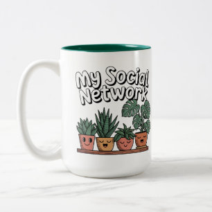 Tasse 2 Couleurs Plante parents Réseau social