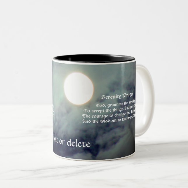 Tasse 2 Couleurs Pleine lune de prière de sérénité Inspiration (Devant droit)