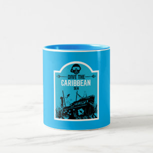 Tasse 2 Couleurs Plongée par naufrage Caraïbes