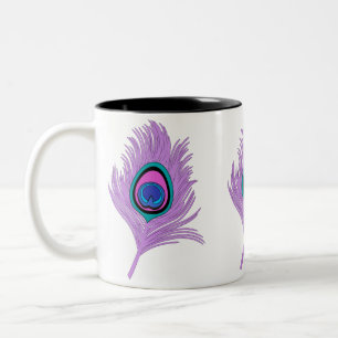 Tasse 2 Couleurs Plumes de paon orchidée
