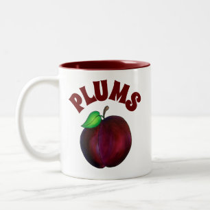 Tasse 2 Couleurs Plums mûrs Été Purple Plum Illustration