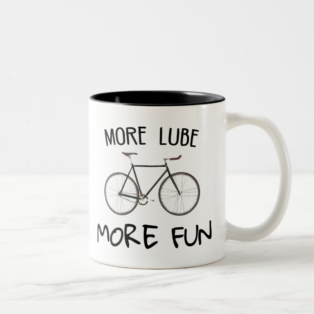 Tasse 2 Couleurs Plus Lube Plus Vélo Amusant (Droit)