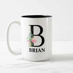 Tasse 2 Couleurs Plutôt B Monogramme Initial