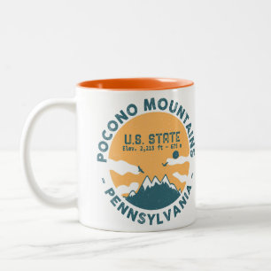 Tasse 2 Couleurs Poconos Mountains Pennsylvanie Randonnée coucher d