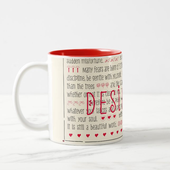 Tasse 2 Couleurs Poème inspiré de desiderata (Gauche)