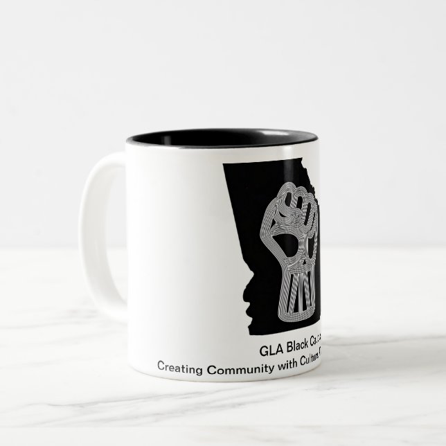 Tasse 2 Couleurs Poing du caucus noir (Devant gauche)
