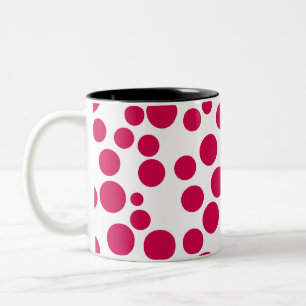 Tasse 2 Couleurs points rouges sur fond blanc